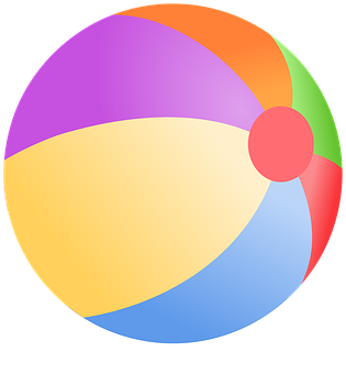 Colorful Beach Ball Icon PNG Image