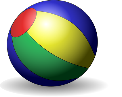 Colorful Beach Ball Illustration PNG Image