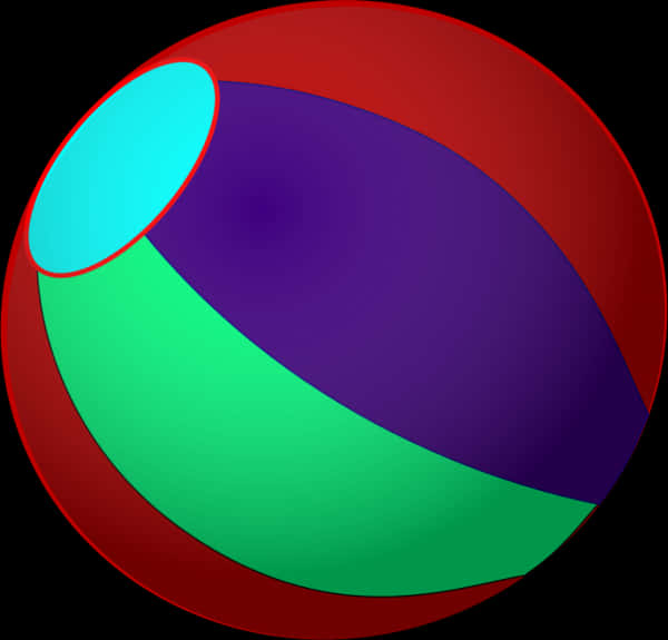 Colorful Beach Ball Illustration.jpg PNG Image