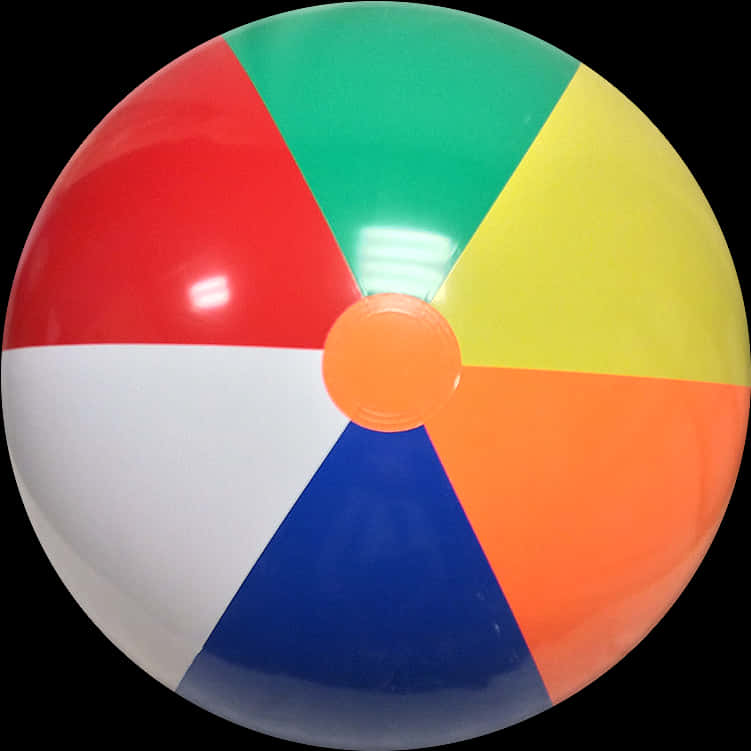 Colorful Beach Ball Isolatedon Black Background.jpg PNG Image