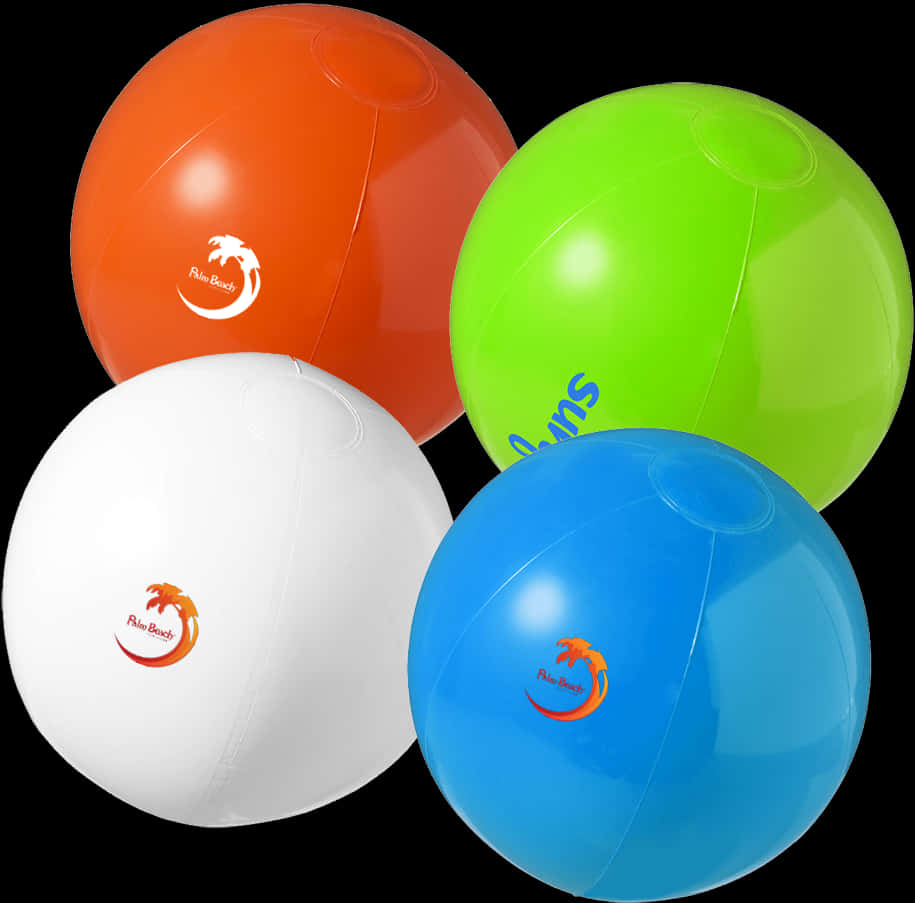 Colorful Beach Balls Collection PNG Image