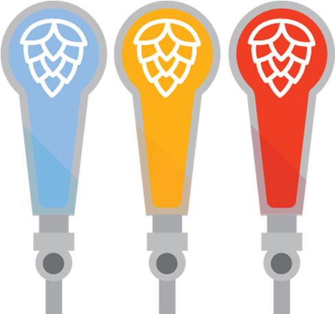 Colorful Beer Tap Handles PNG Image