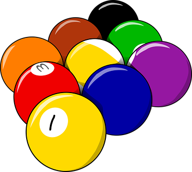 Colorful Billiard Balls Vector PNG Image