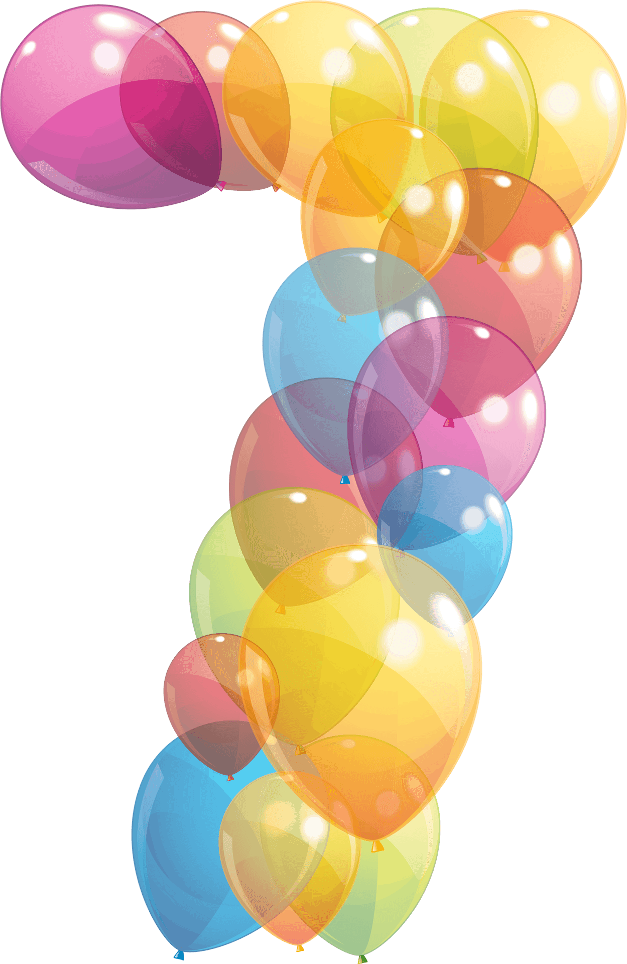 Colorful Birthday Balloons Cluster PNG Image