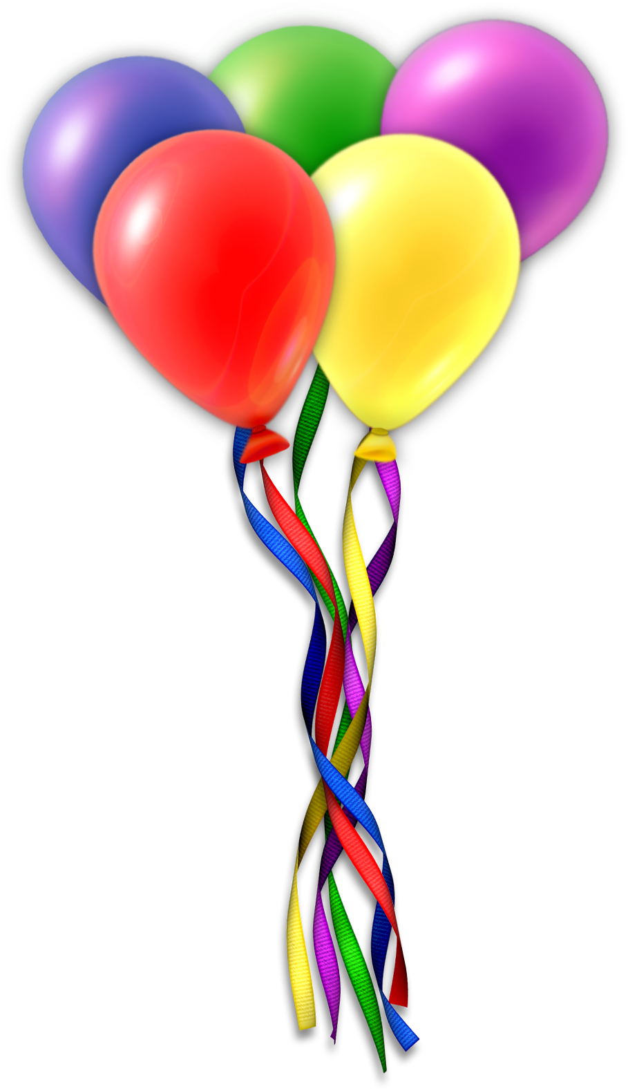 Colorful Birthday Balloons Cluster PNG Image