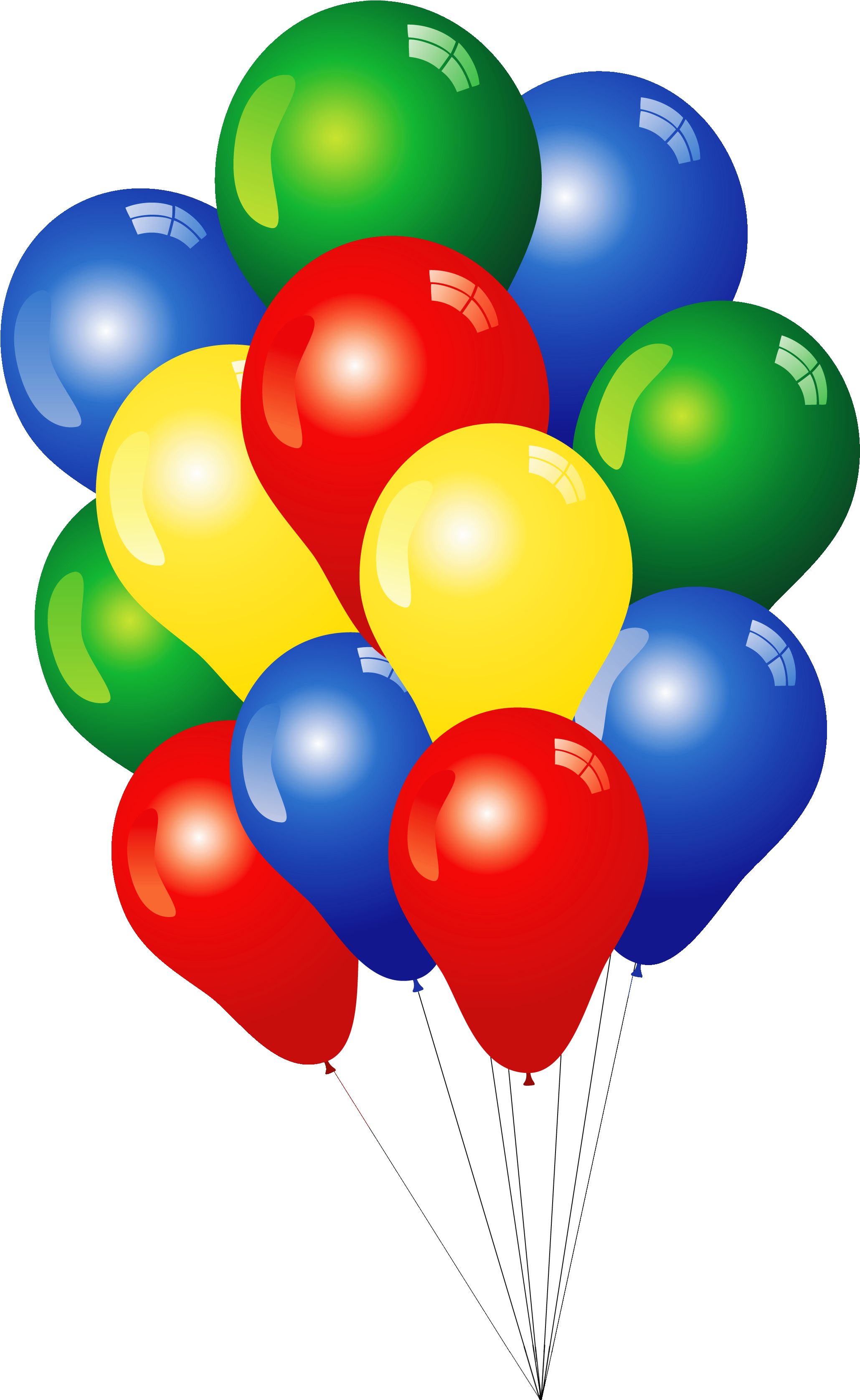 Colorful Birthday Balloons Cluster PNG Image