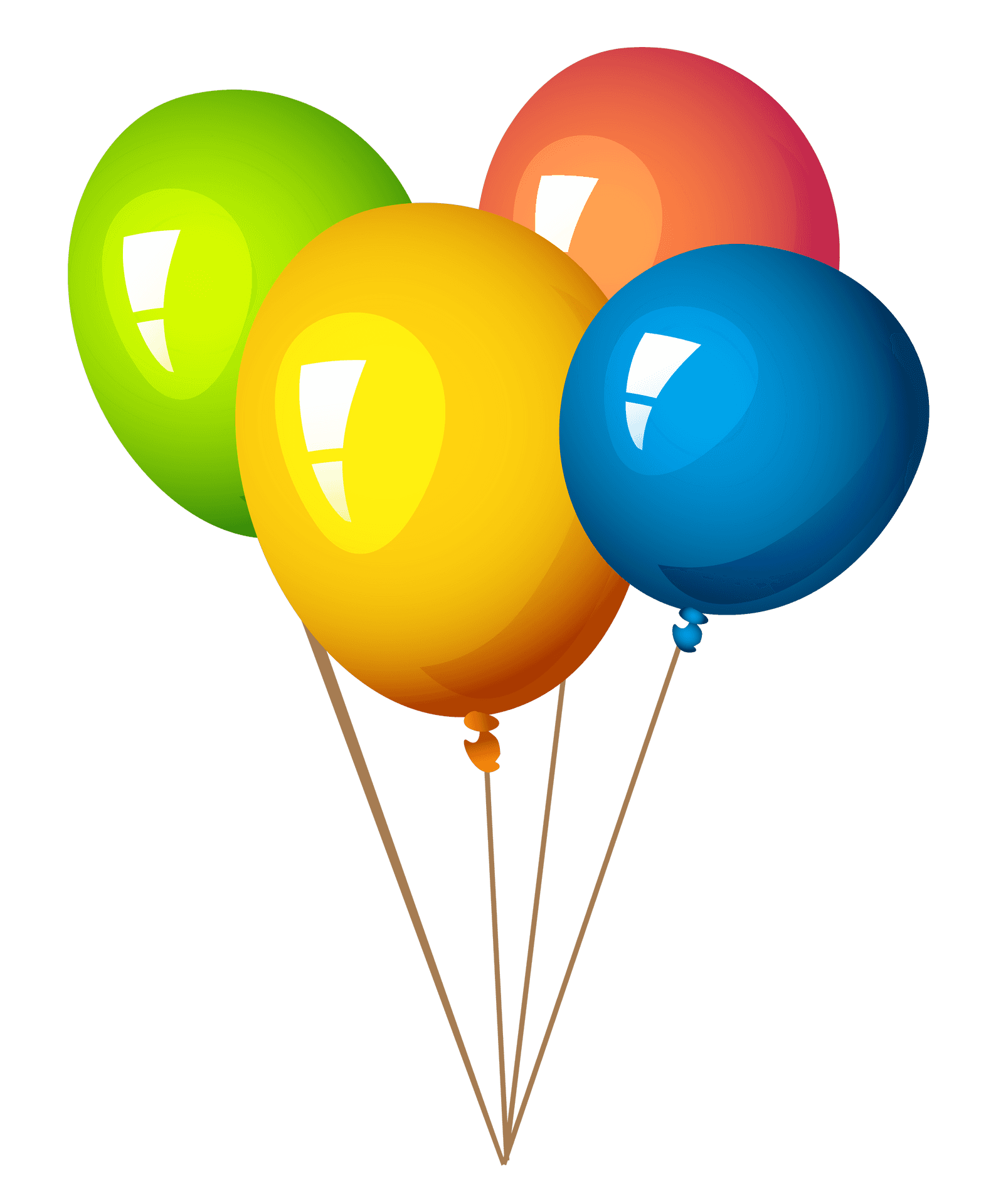 Colorful Birthday Balloons Graphic PNG Image