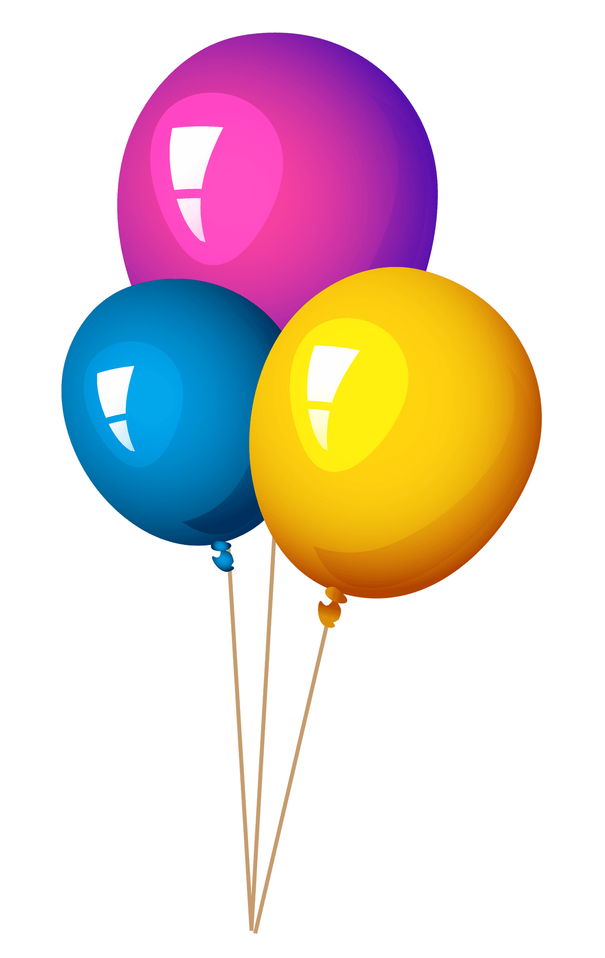 Colorful Birthday Balloons PNG Image