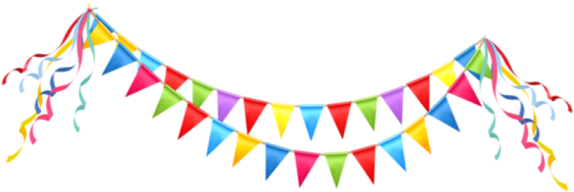 Colorful Birthday Banner Decoration PNG Image