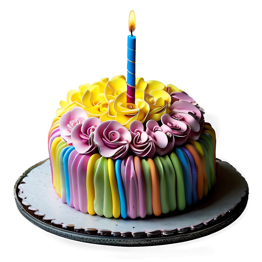 Colorful Birthday Cake Png Kte PNG Image