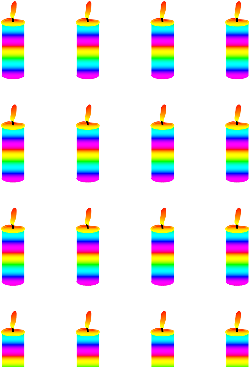 Colorful Birthday Candles Pattern PNG Image