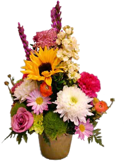 Colorful Birthday Flower Bouquet PNG Image