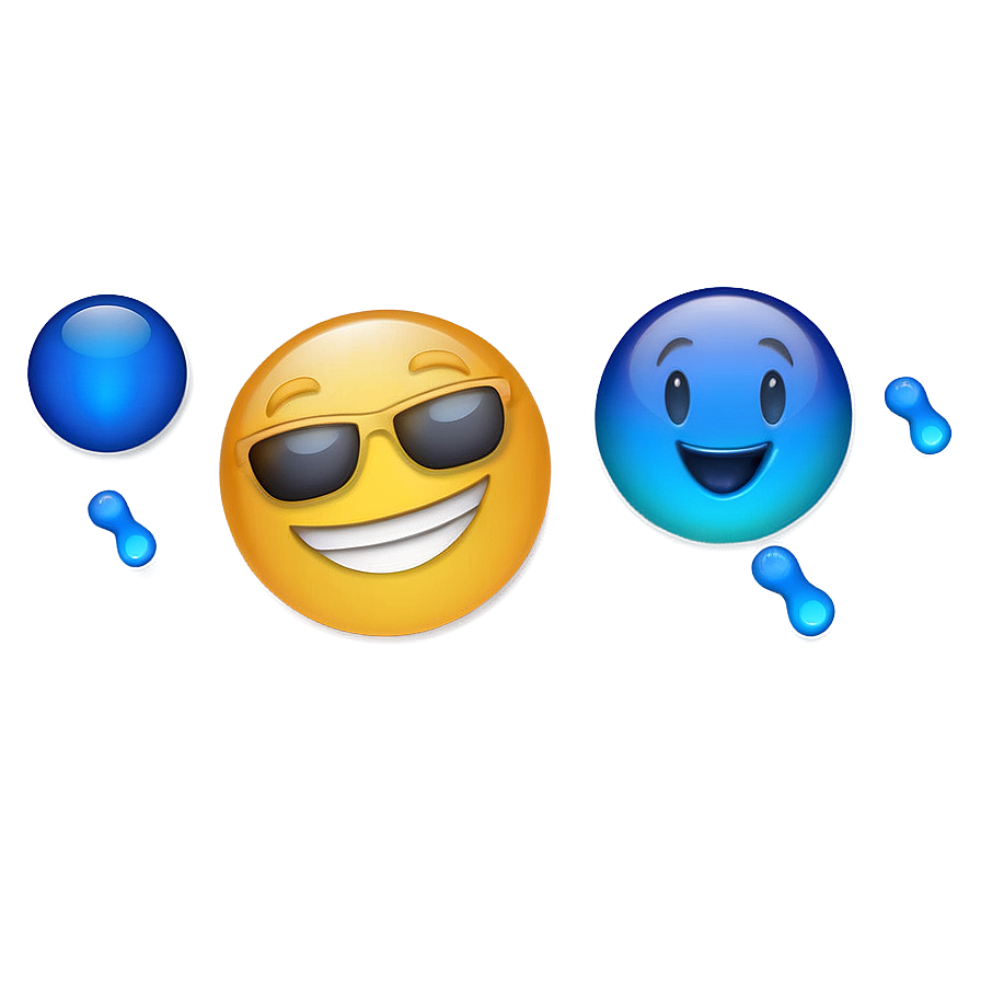 Colorful Blue Emoji Png Assortment Snd PNG Image