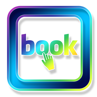 Colorful Book Iconwith Hand Cursor PNG Image