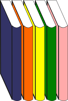 Colorful Book Spine Vector PNG Image