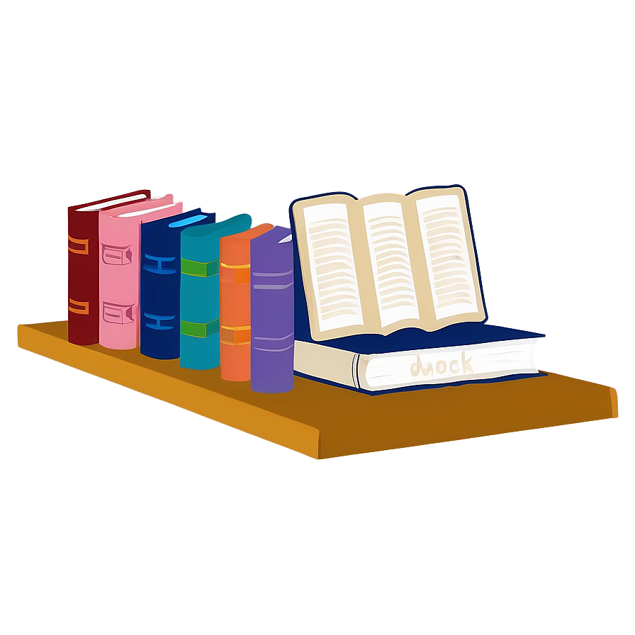 Colorful Books On Shelf Png 13 PNG Image