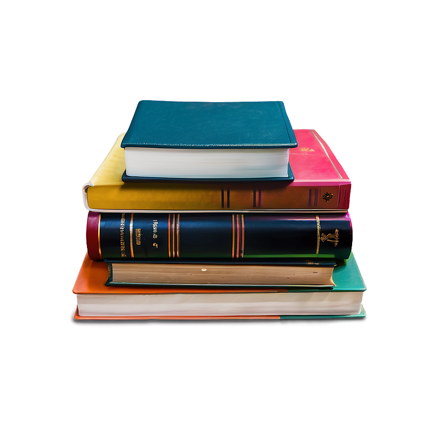 Colorful Books Stack Png 12 PNG Image