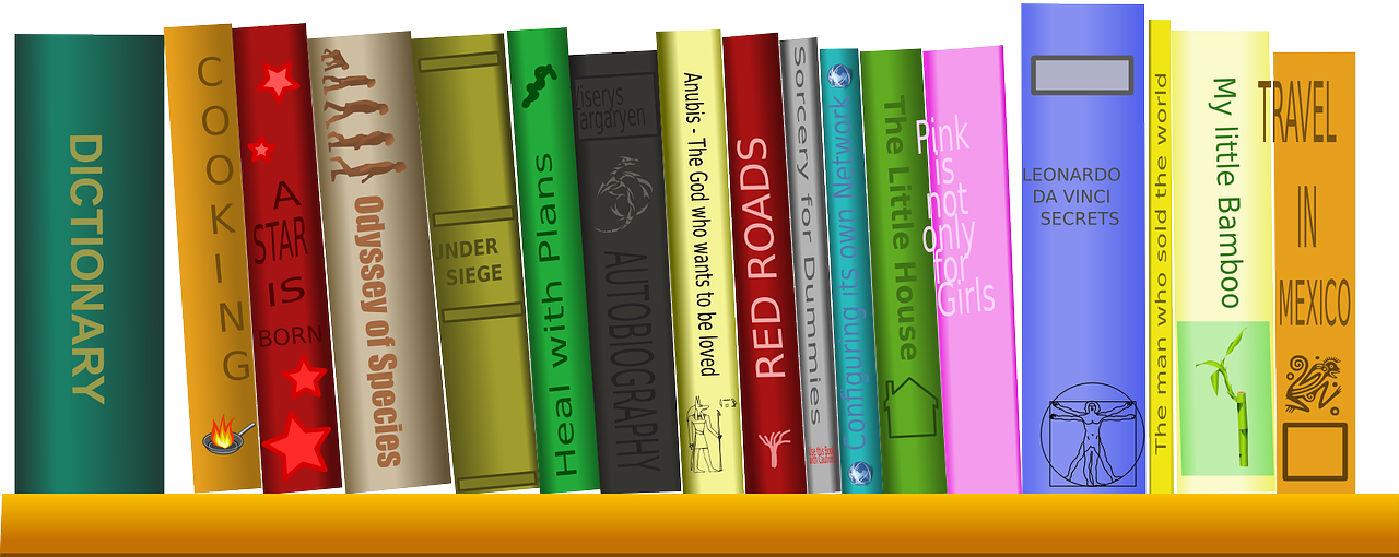 Colorful_ Bookshelf_ Clipart PNG Image