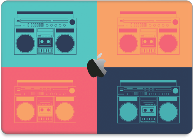 Colorful Boomboxes Graphic PNG Image