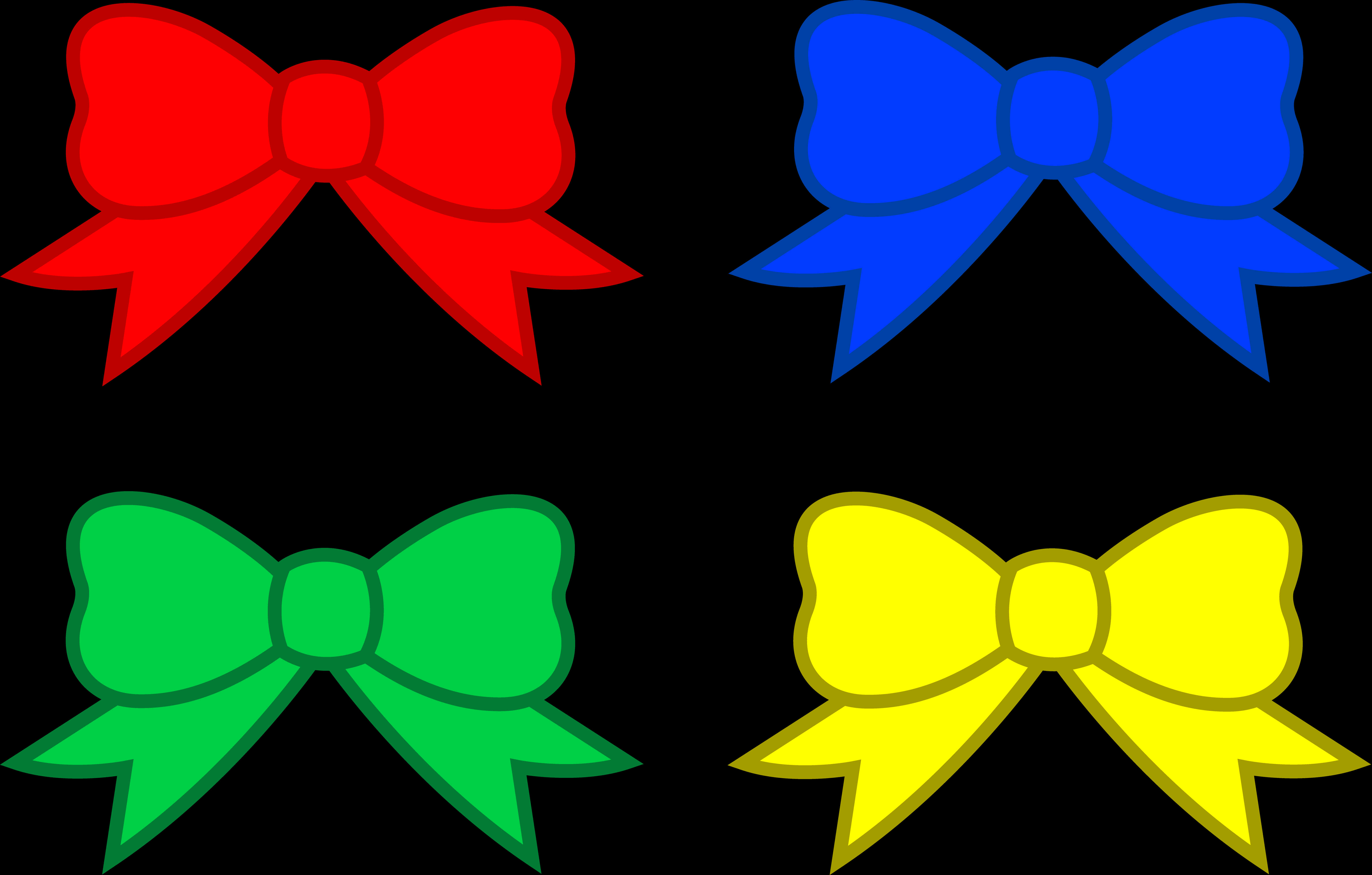 Colorful Bow Ribbon Set PNG Image