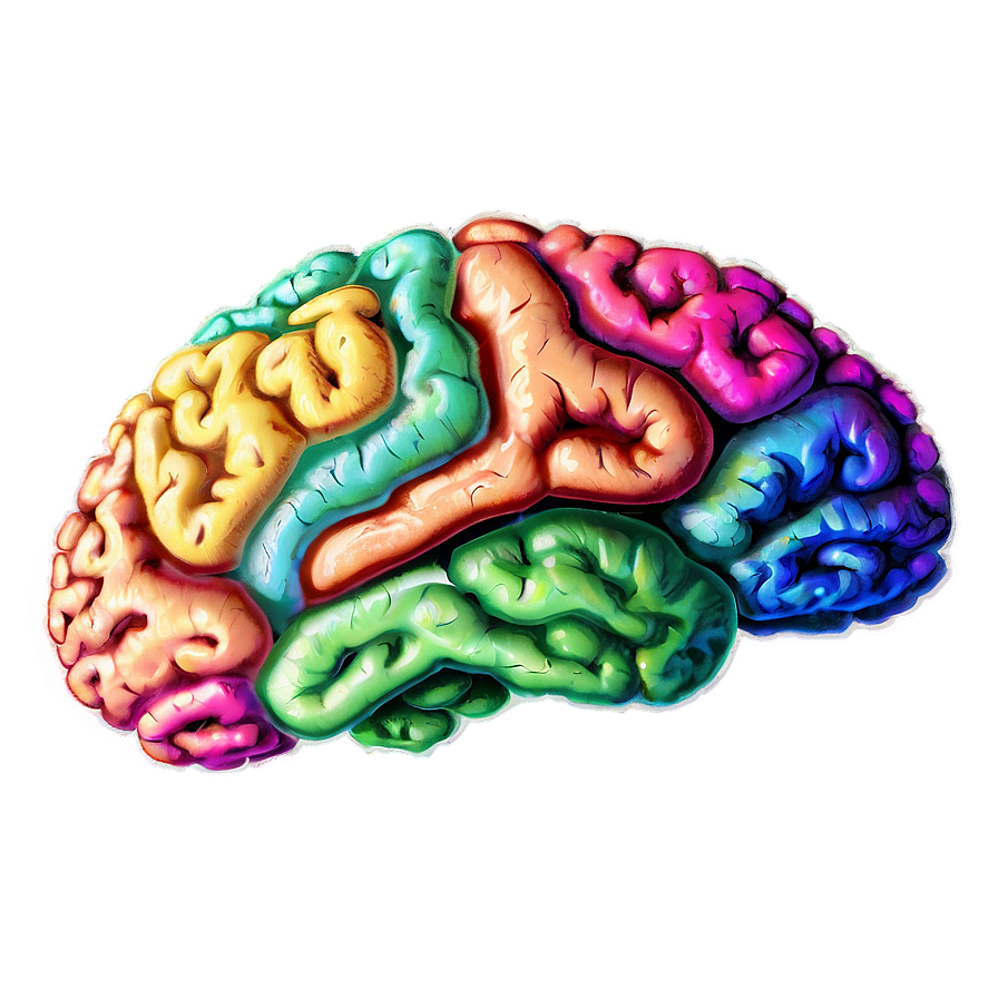 Colorful Brain Art Png Yjy PNG Image