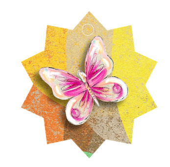 Colorful Butterfly Artwork PNG Image