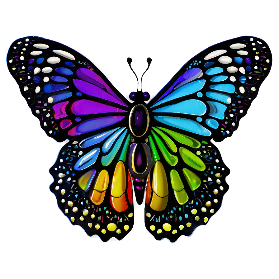 Colorful Butterfly Outline Png 05252024 PNG Image