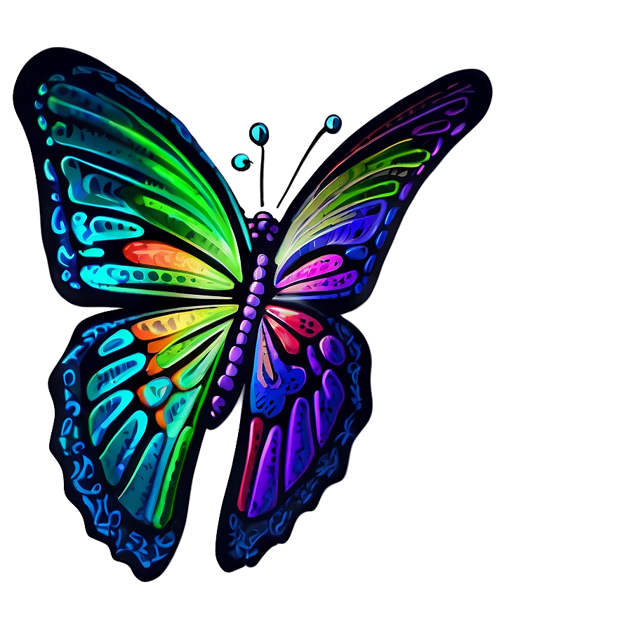 Colorful Butterfly Outline Png Vph PNG Image