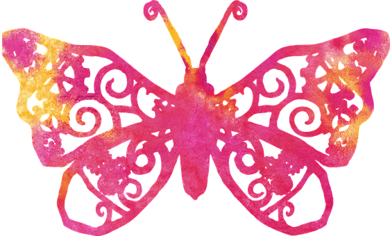 Colorful Butterfly Silhouette Art PNG Image