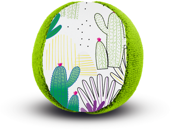 Colorful Cactus Pattern Sphere PNG Image