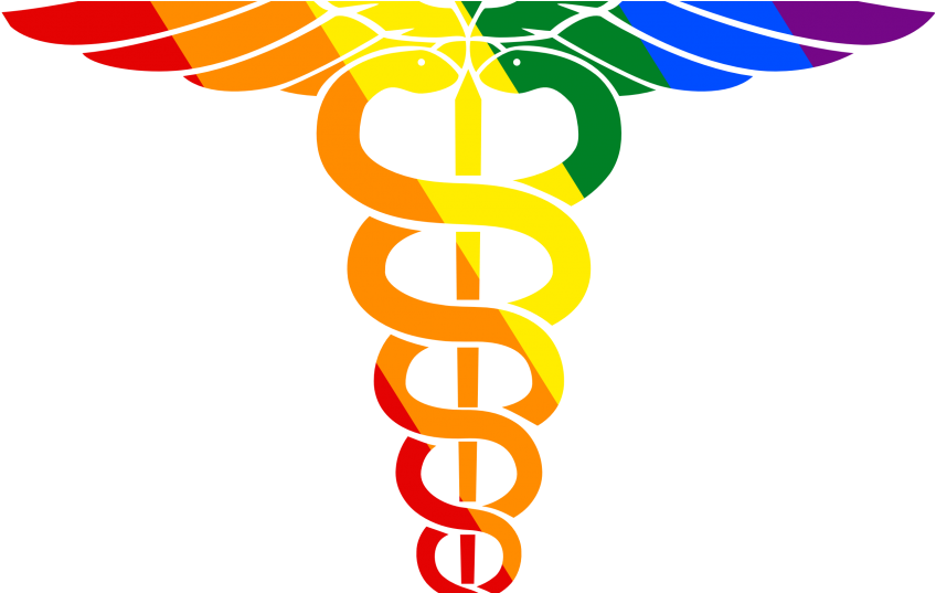 Colorful Caduceus L G B T Q Symbol PNG Image