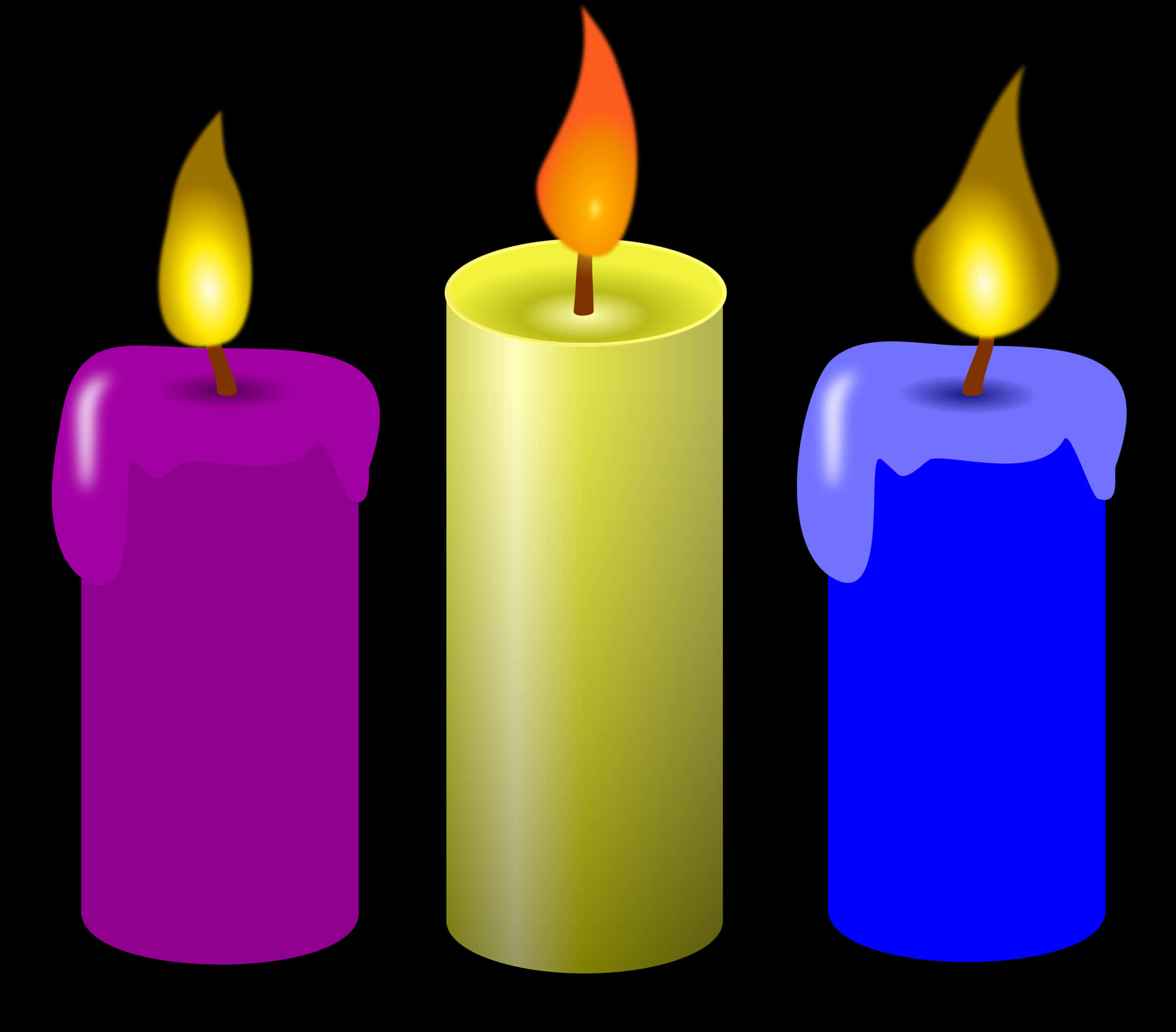 Colorful Candles Illustration PNG Image