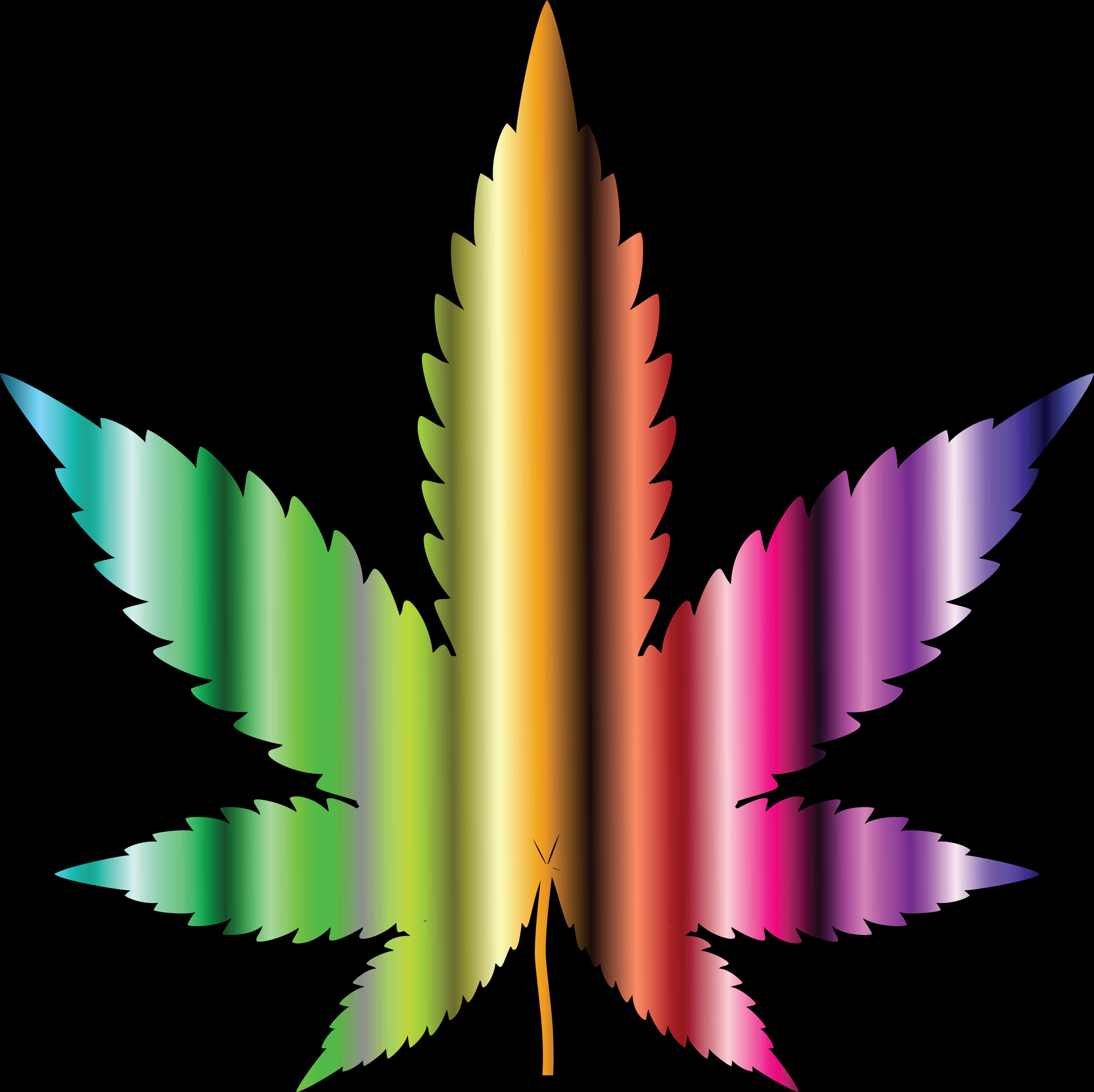 Colorful Cannabis Leaf Graphic PNG Image