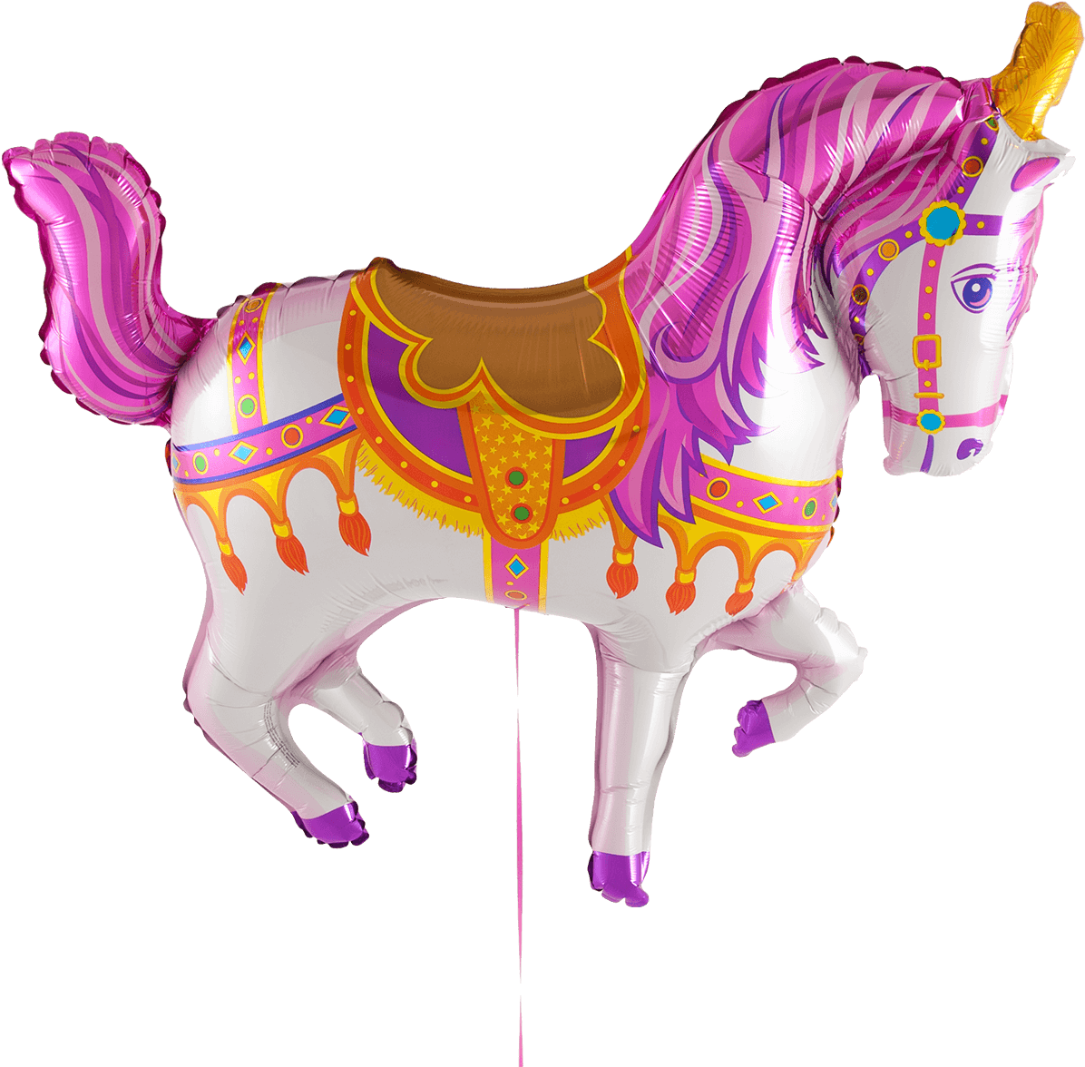 Colorful Carousel Horse Balloon PNG Image