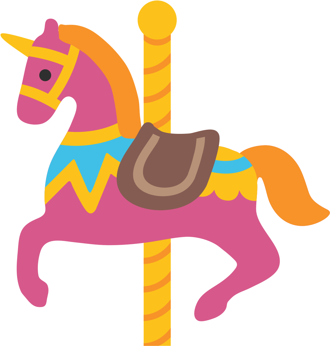 Colorful Carousel Horse Illustration PNG Image