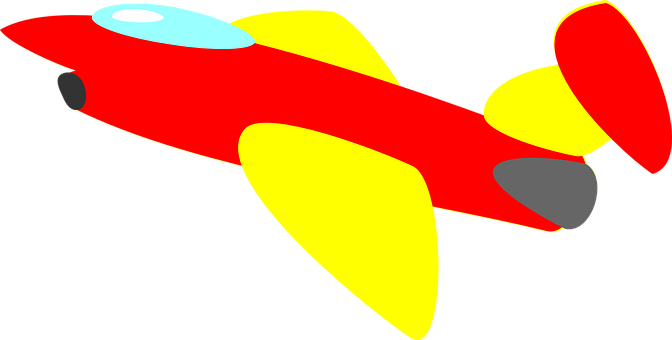 Colorful Cartoon Airplane PNG Image