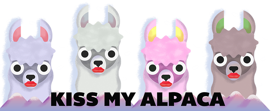 Colorful Cartoon Alpacaswith Accessories PNG Image