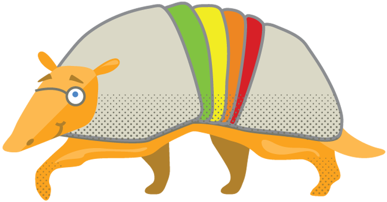 Colorful Cartoon Armadillo PNG Image