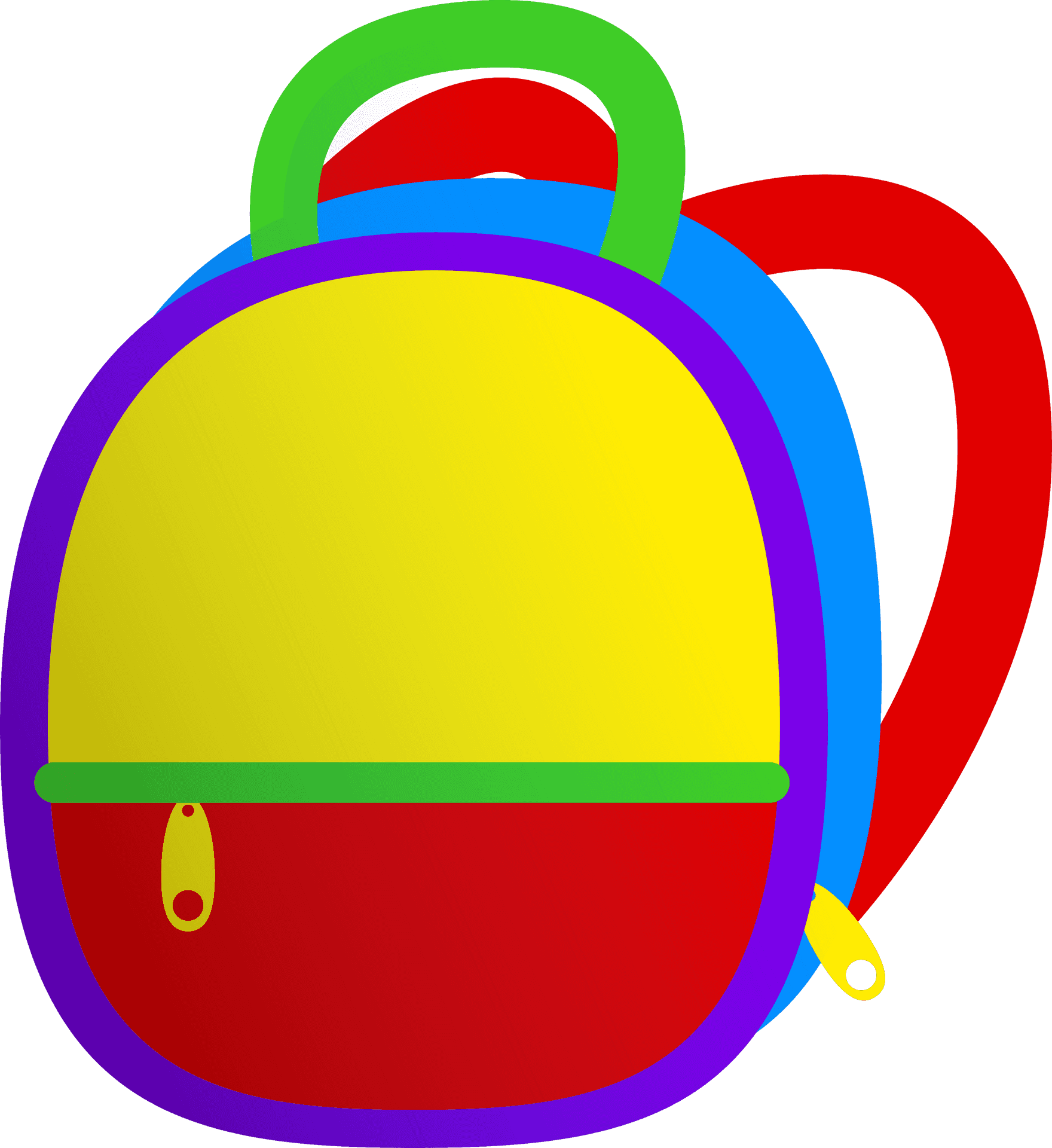 Colorful Cartoon Backpack PNG Image