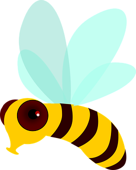 Colorful Cartoon Bee Illustration PNG Image