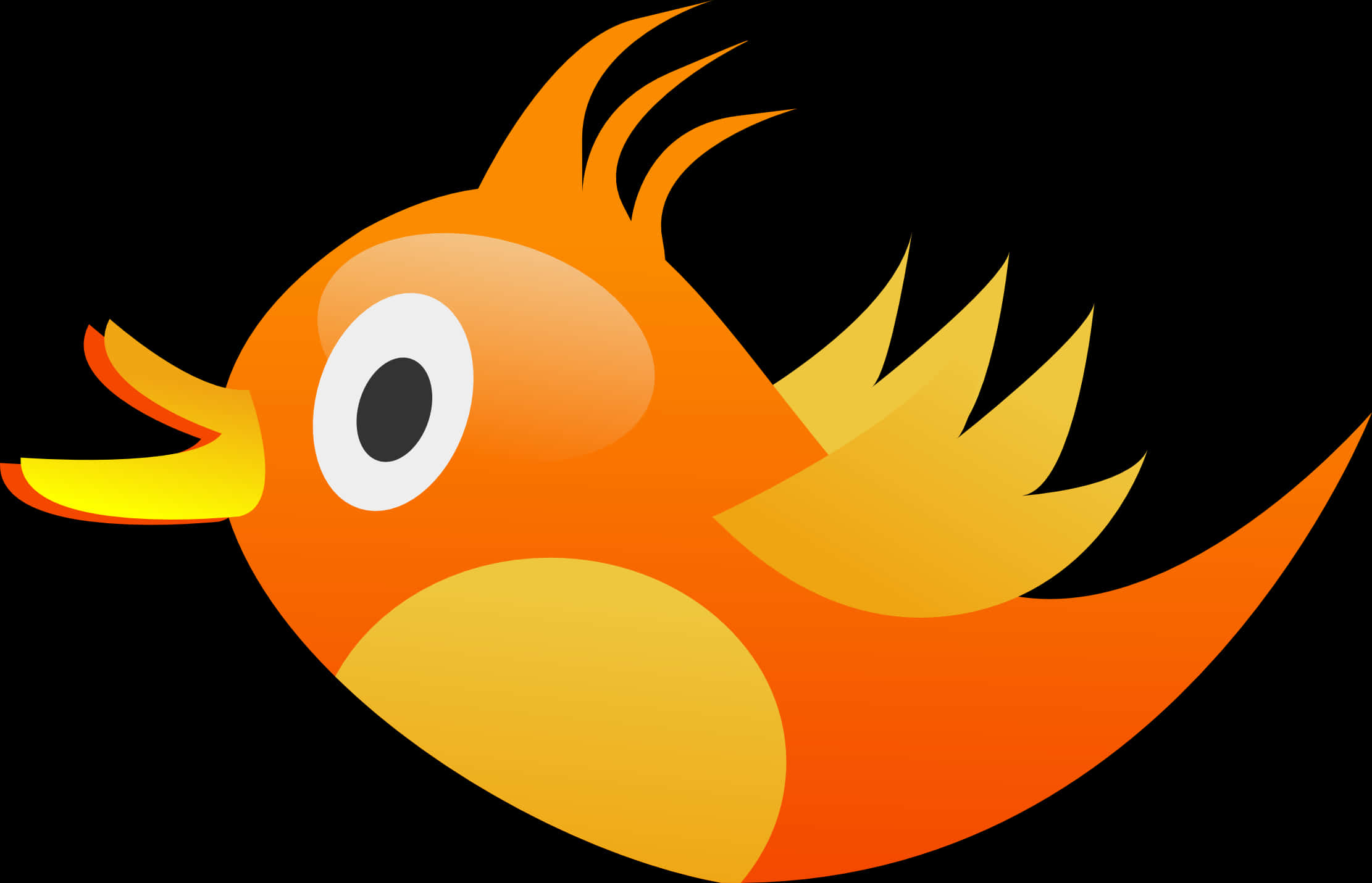 Colorful Cartoon Bird Flying PNG Image