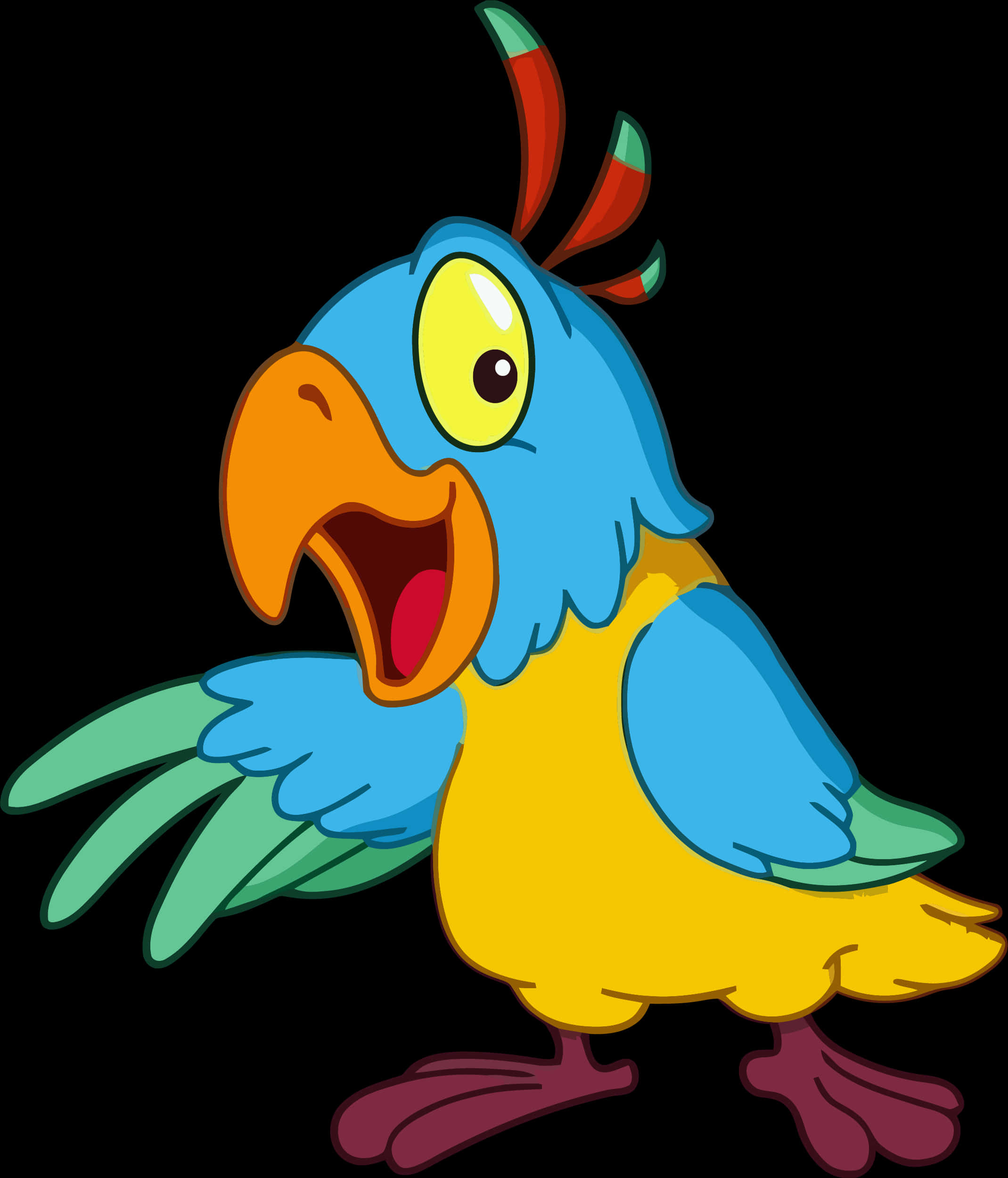 Colorful_ Cartoon_ Bird_ Singing PNG Image