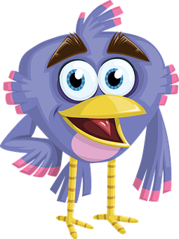 Colorful Cartoon Bird PNG Image