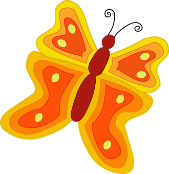 Colorful Cartoon Butterfly PNG Image