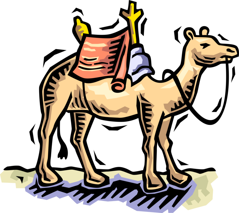 Colorful Cartoon Camel PNG Image