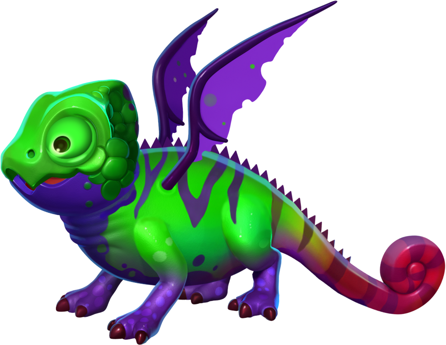 Colorful Cartoon Chameleon PNG Image