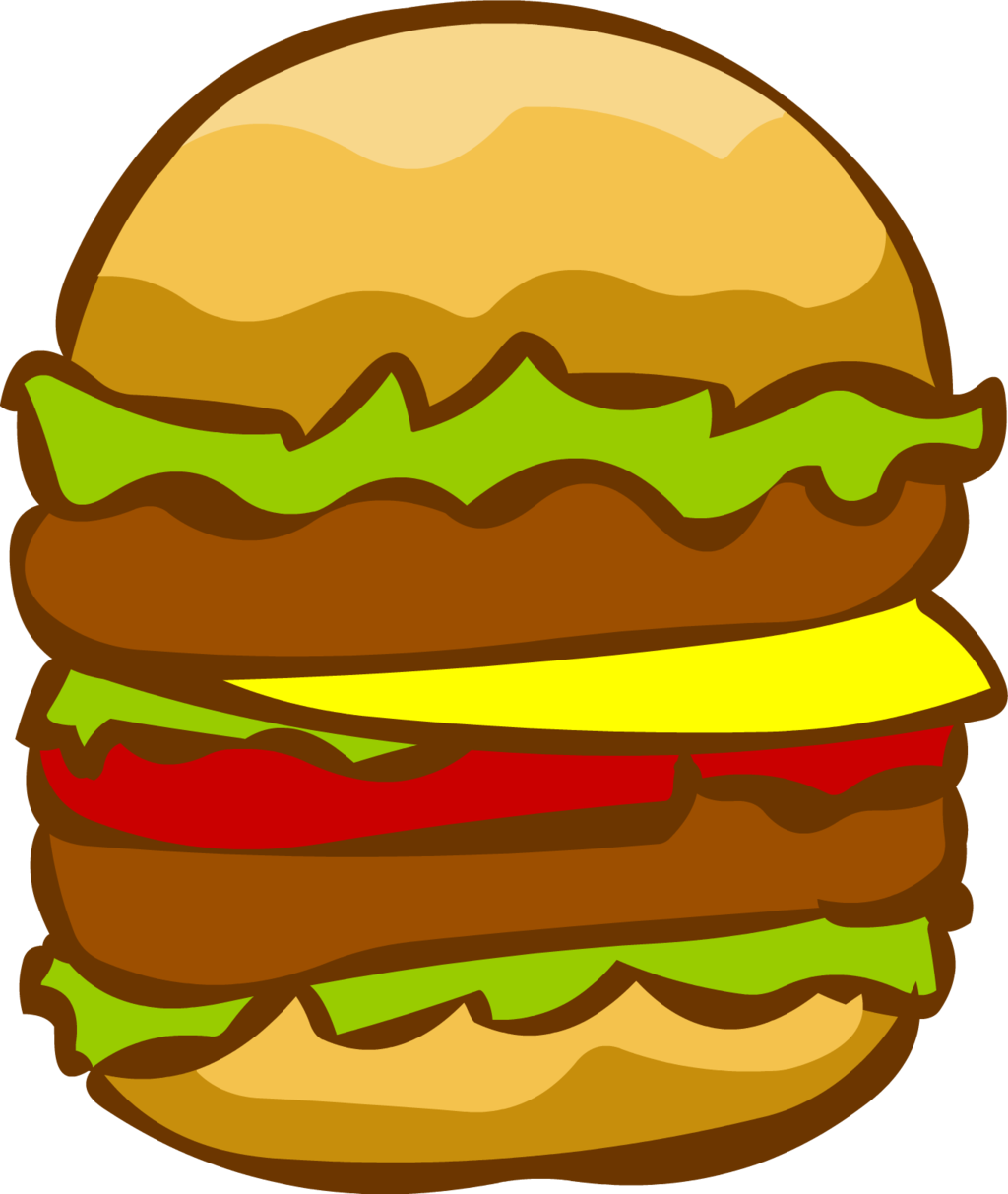 Colorful Cartoon Cheeseburger PNG Image