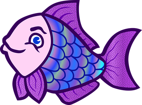 Colorful Cartoon Fish PNG Image