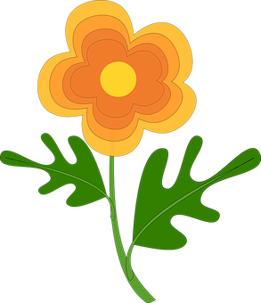 Colorful Cartoon Flower PNG Image