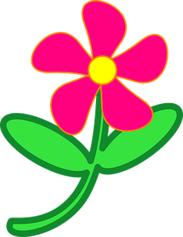 Colorful Cartoon Flower PNG Image